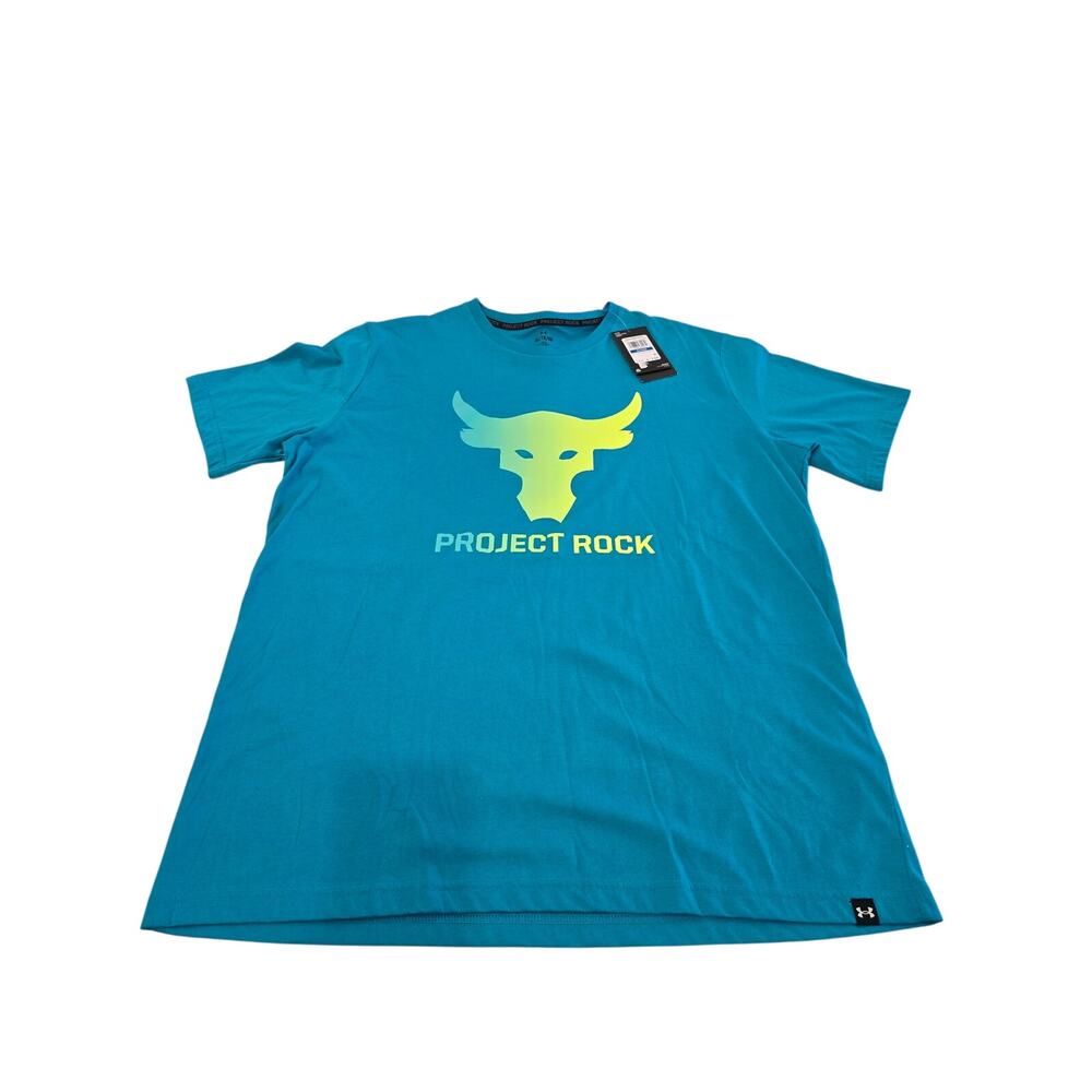 Under Armour Project Rock Men’s T-Shirt Blue Brahma Bull XL Short Sleeve workout